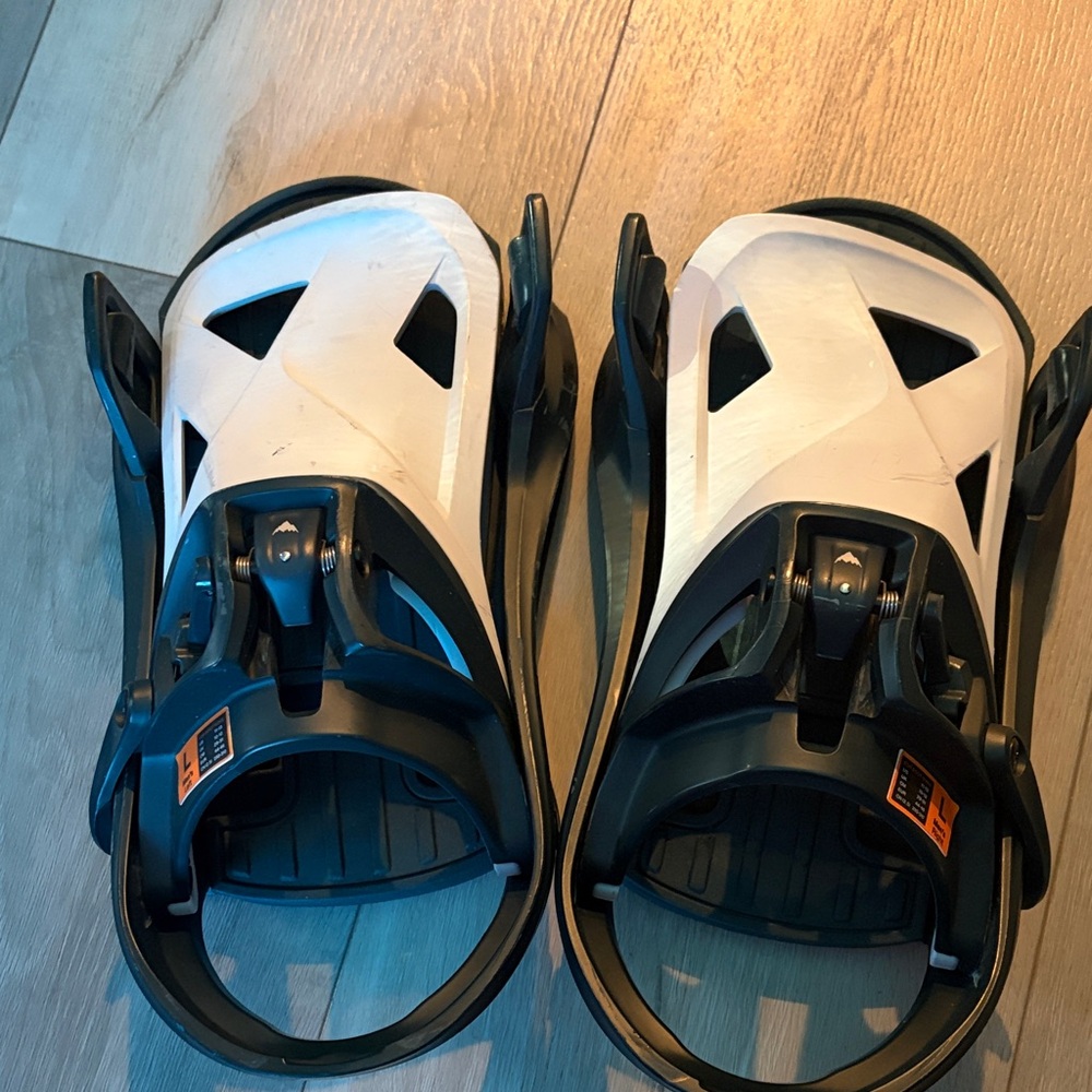 Burton Black and White Snowboard Bindings
